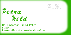 petra wild business card